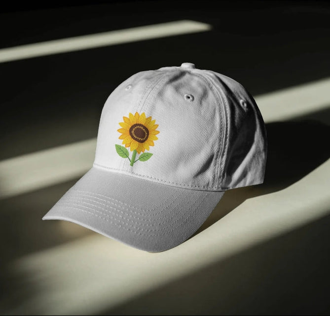 Sunflower embroidery Cap